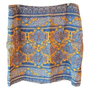 Tommy Bahama C'est Le‎ Greek Skirt Women's 16 Linen Blend Blue Orange Boho NWT